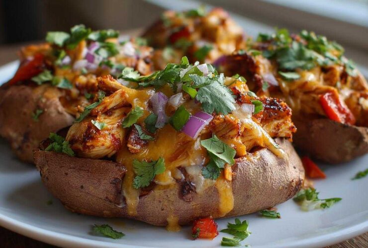BBQ Chicken Stuffed Sweet Potatoes