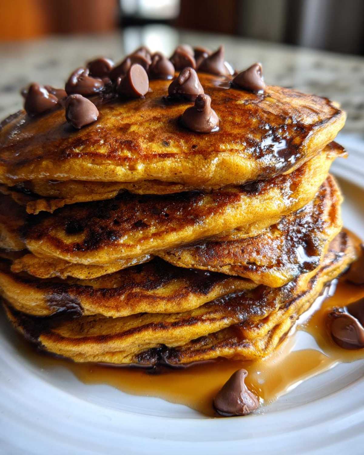 Chocolate Chip Pumpkin Pancakes - detail 2