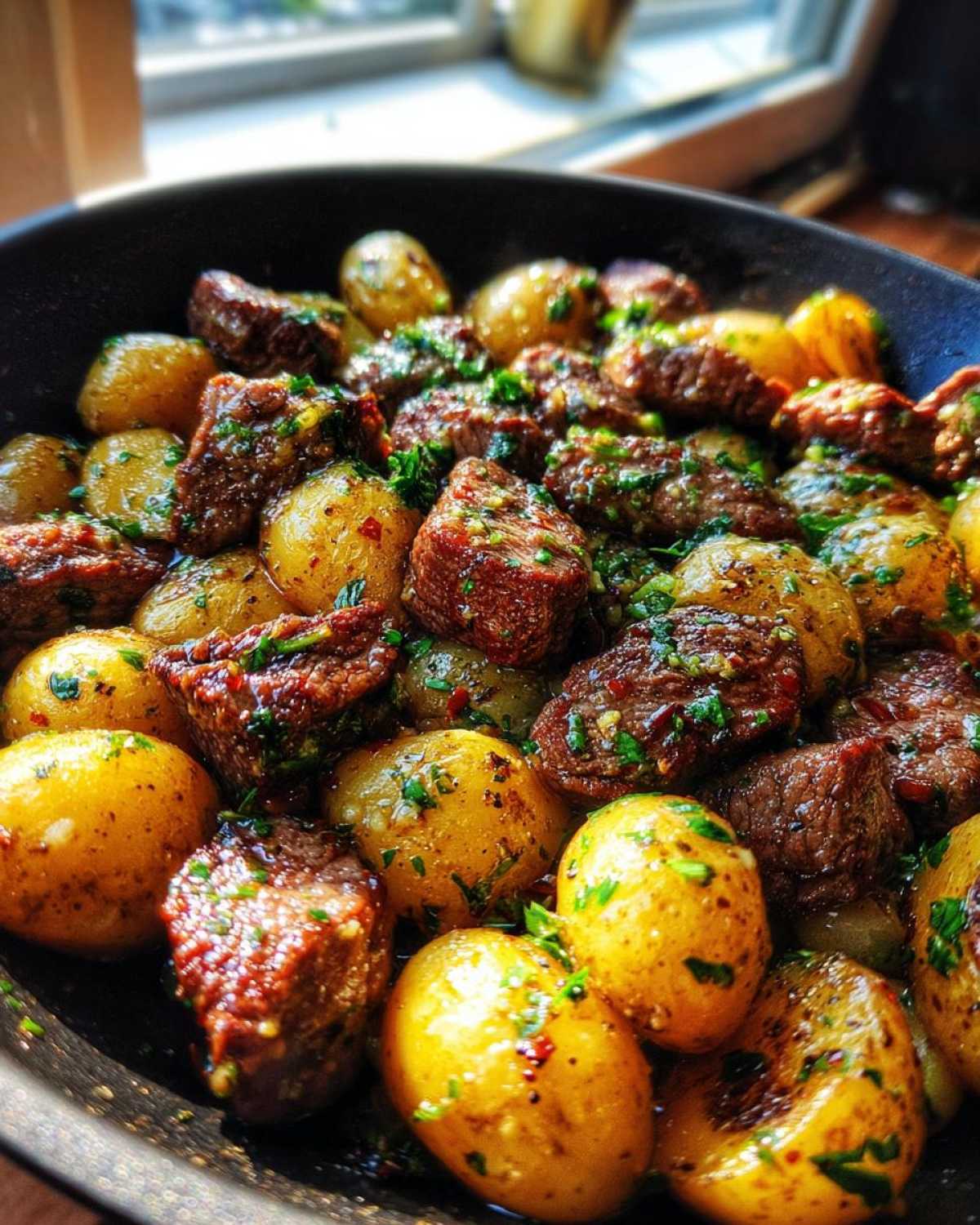 Garlic Butter Steak Bites with Potatoes - detail 3