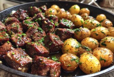 Garlic Butter Steak Bites with Potatoes