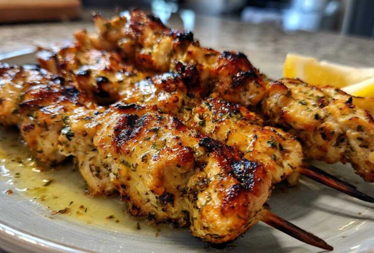 Greek Lemon Chicken Skewers