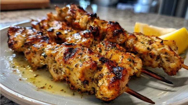 Greek Lemon Chicken Skewers
