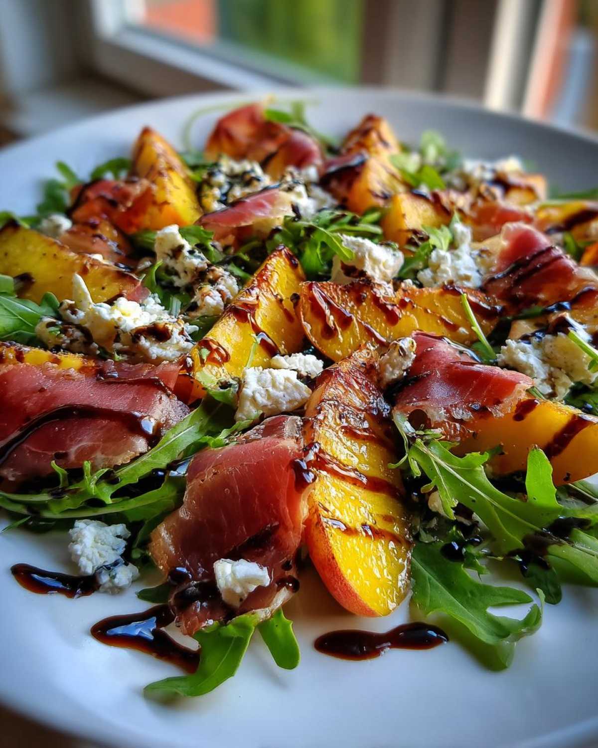 Grilled Peach and Prosciutto Salad - detail 2