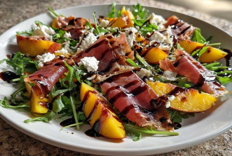 Grilled Peach and Prosciutto Salad