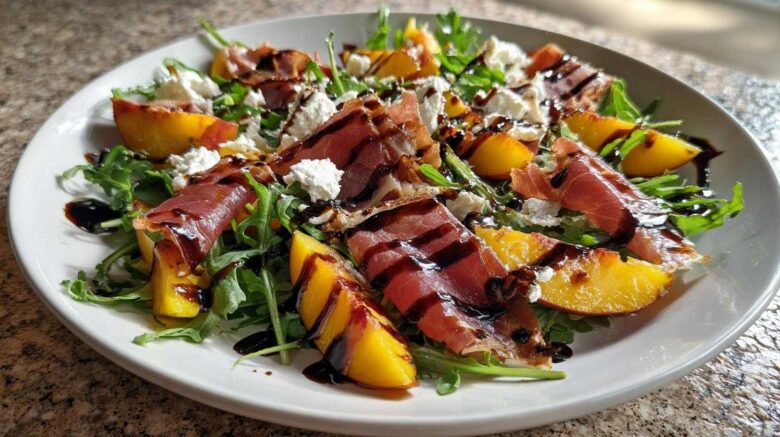 Grilled Peach and Prosciutto Salad