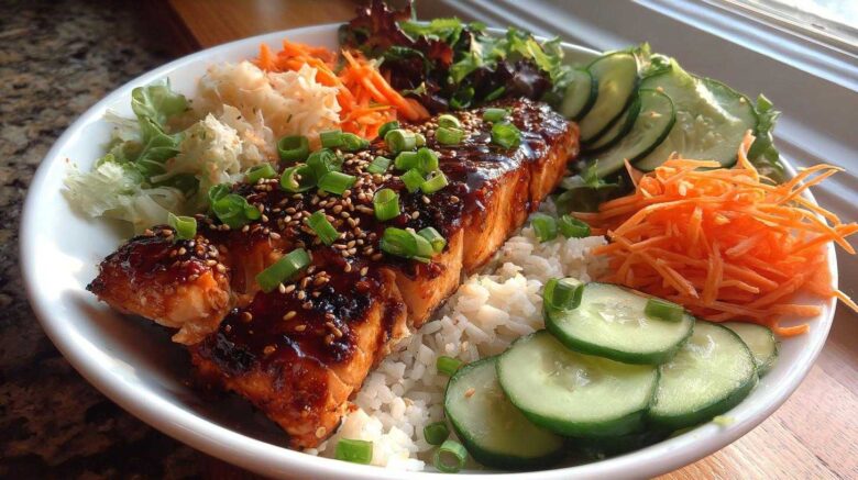 Grilled Teriyaki Salmon Bowls