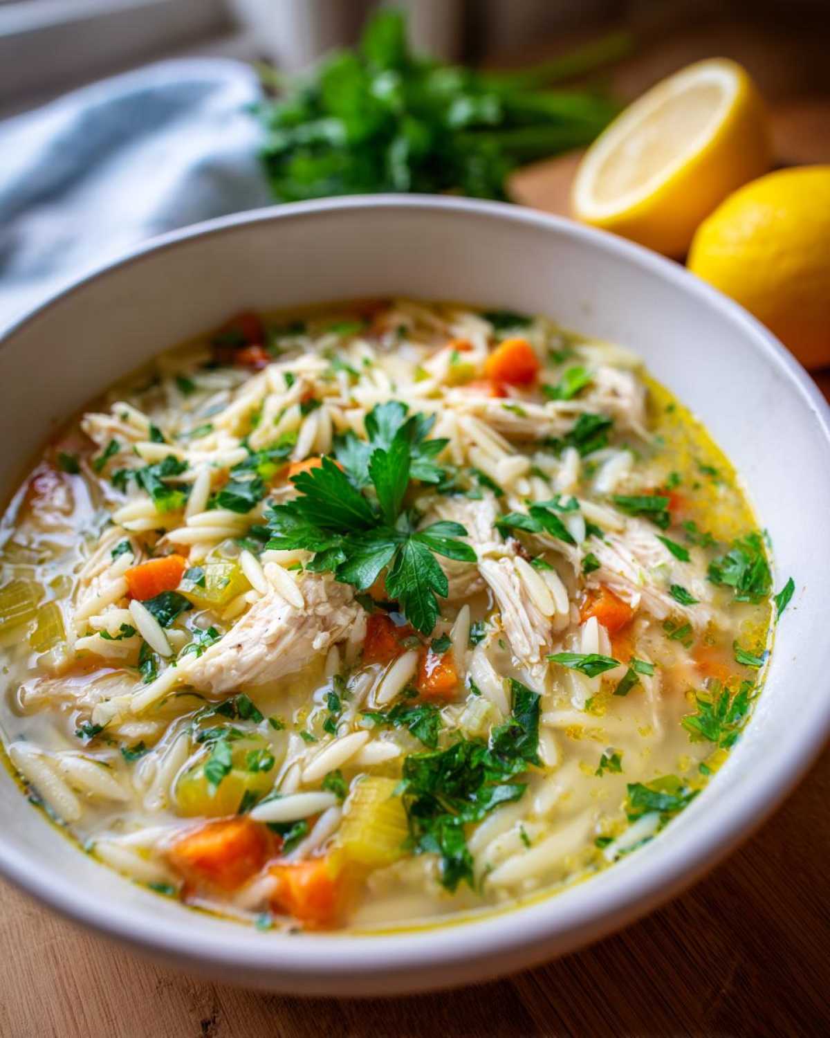 Lemon Chicken Orzo Soup - detail 1