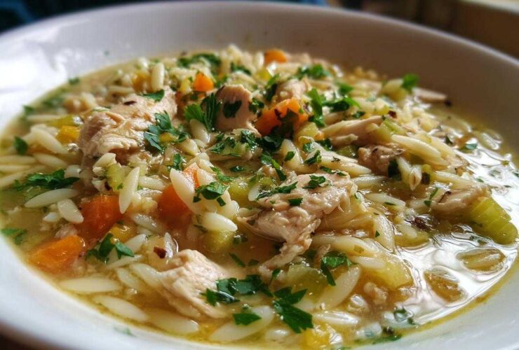 Lemon Chicken Orzo Soup