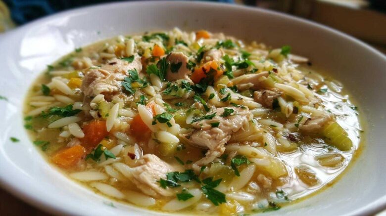 Lemon Chicken Orzo Soup