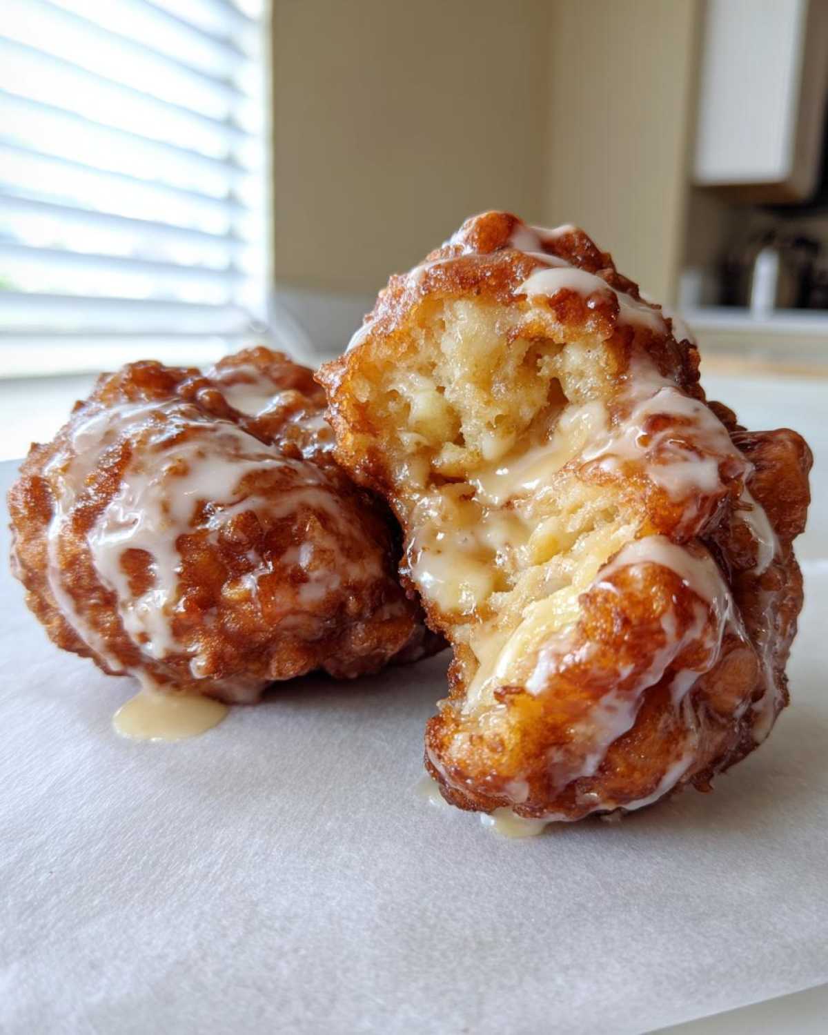 Maple Glazed Apple Fritters - detail 2