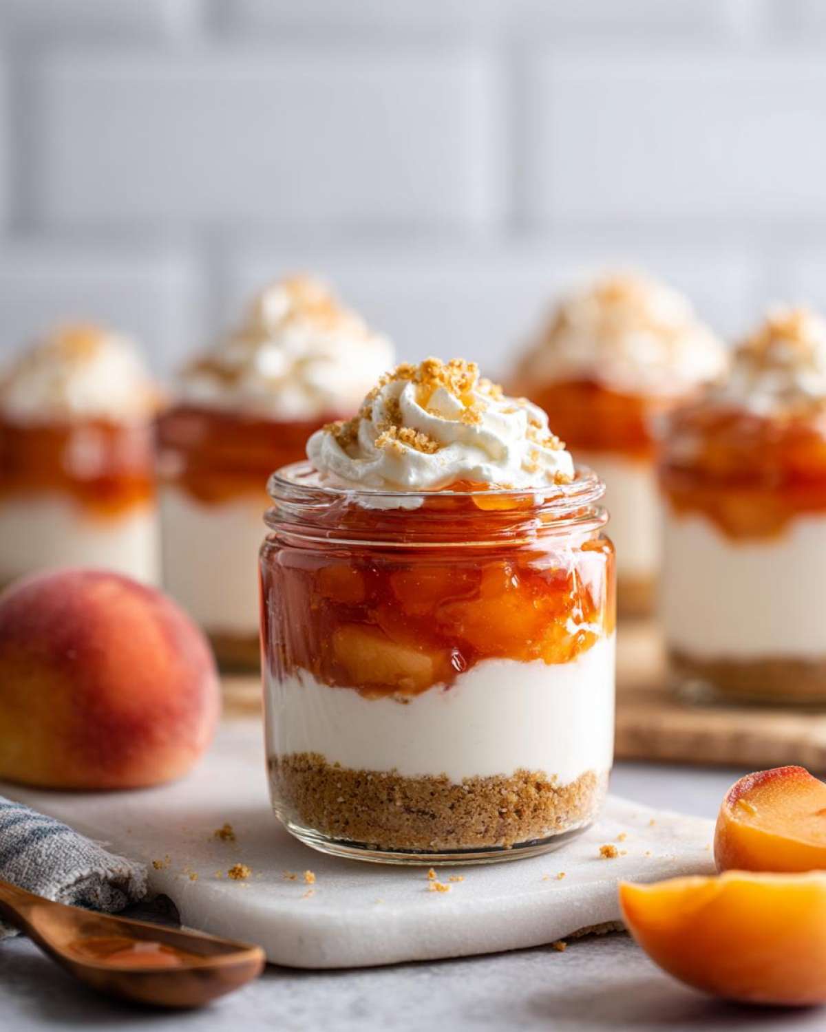 No-Bake Peach Cheesecake Jars - detail 2