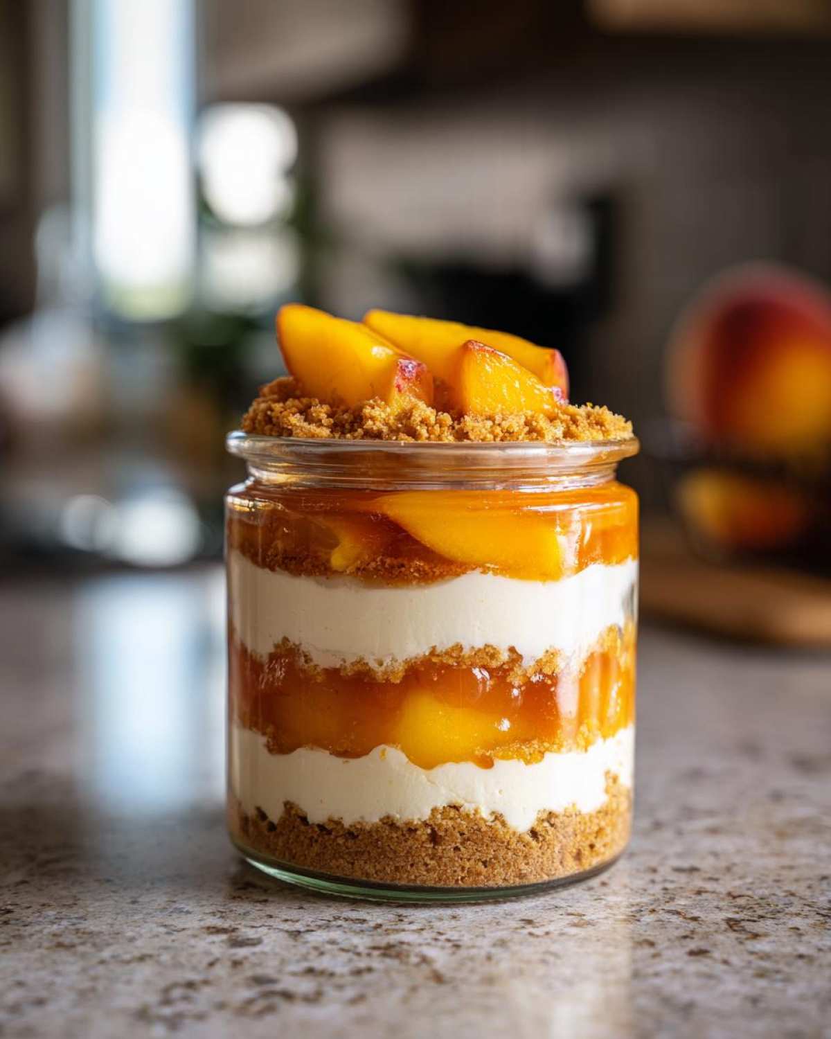 No-Bake Peach Cheesecake Jars - detail 3