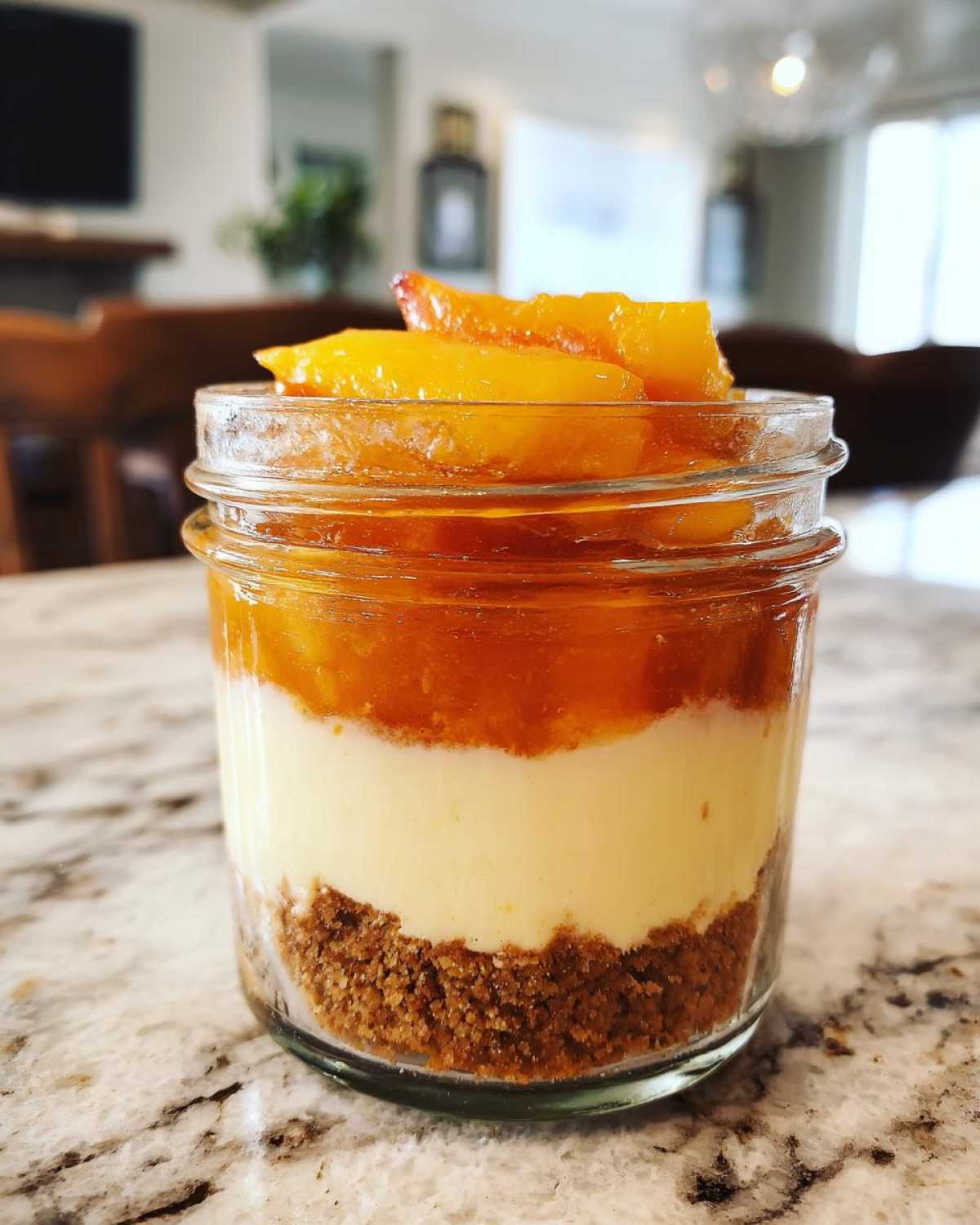 No-Bake Peach Cheesecake Jars - detail 4