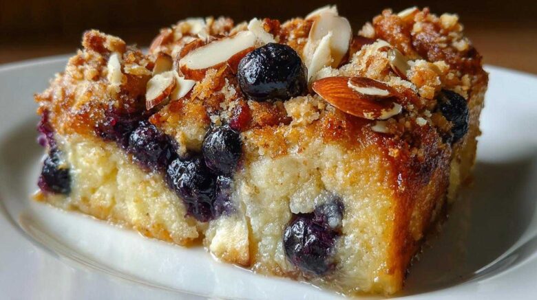 Overnight Blueberry Almond French Toast Bake