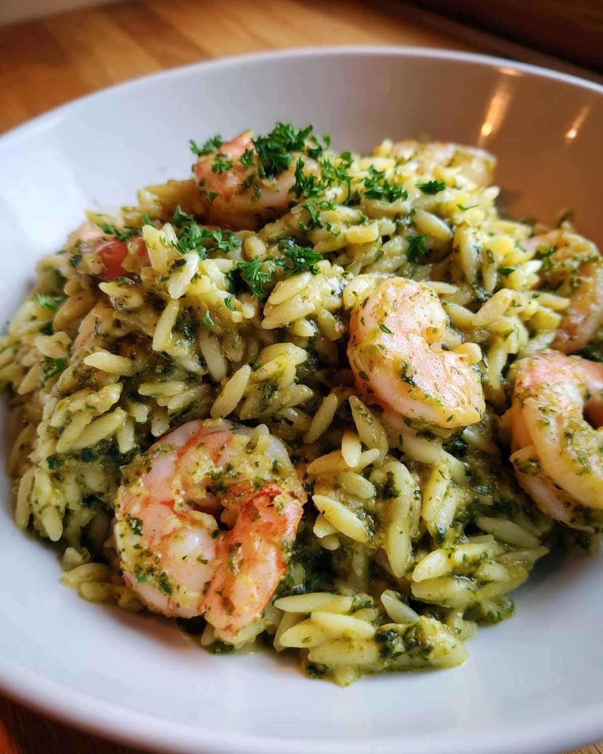 Pesto Shrimp Orzo Skillet - detail 2