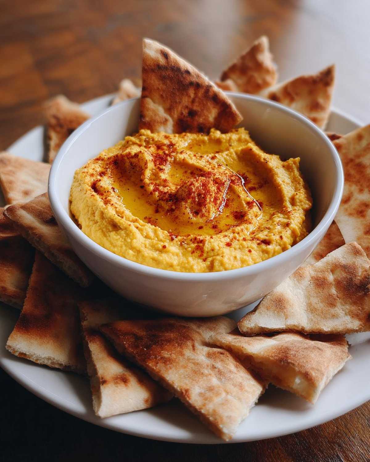 Pumpkin Hummus with Pita - detail 1