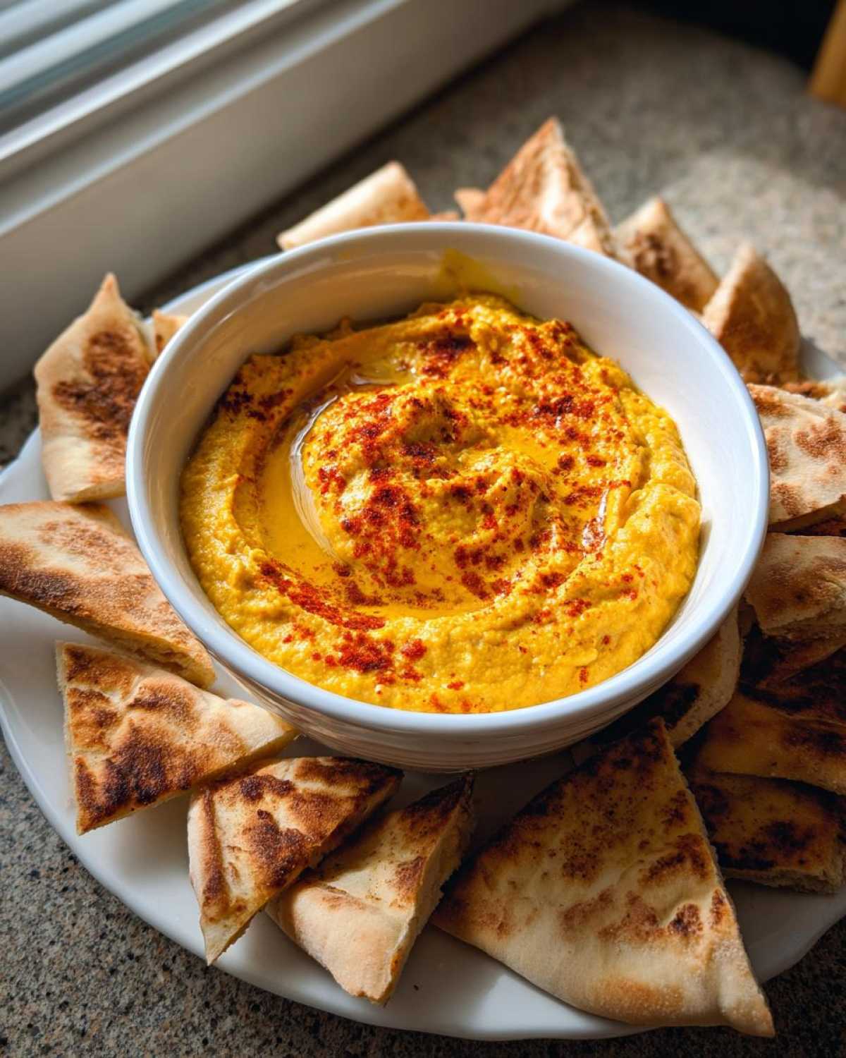 Pumpkin Hummus with Pita - detail 3