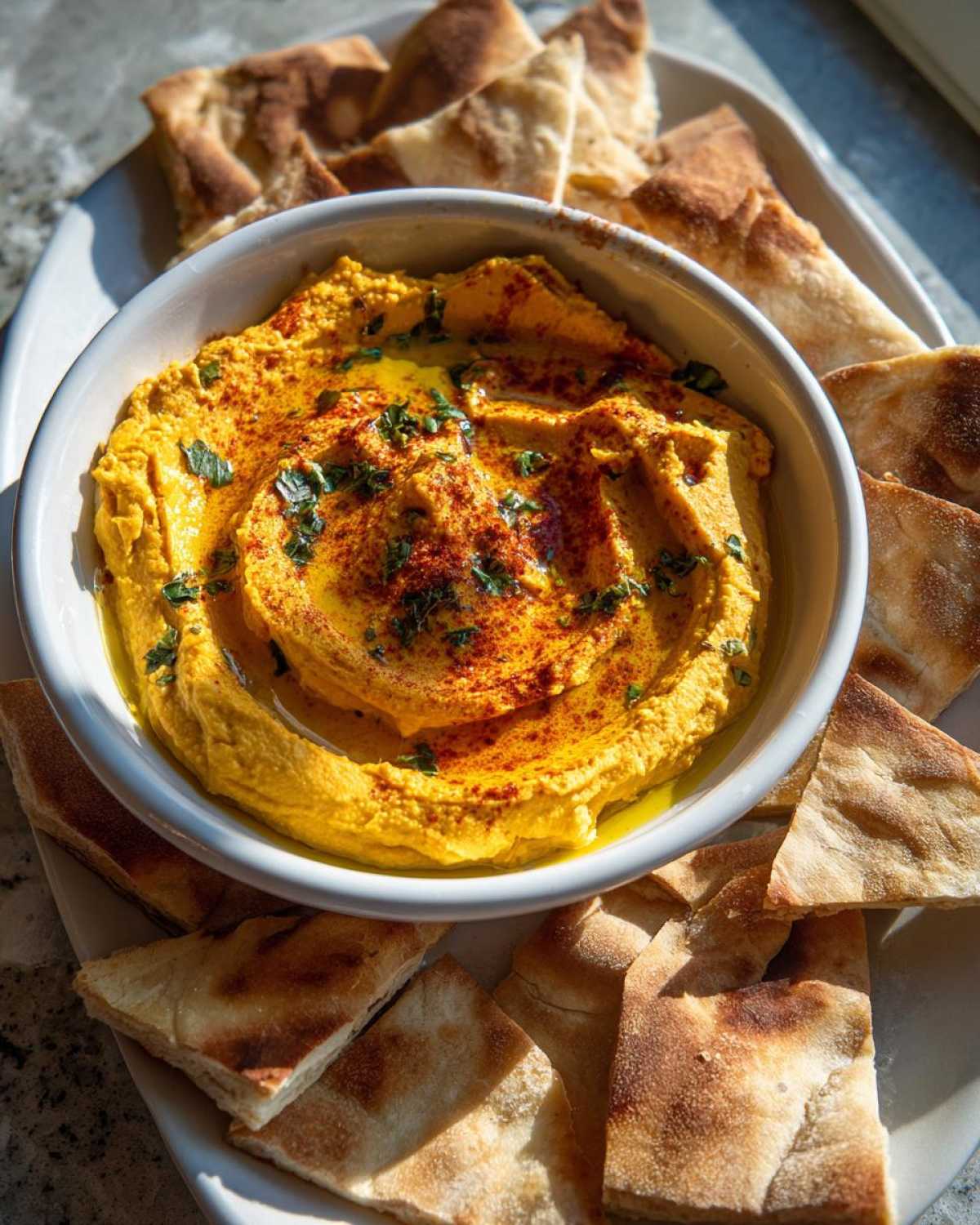 Pumpkin Hummus with Pita - detail 4