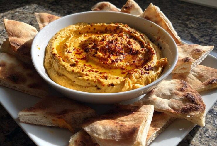 Pumpkin Hummus with Pita