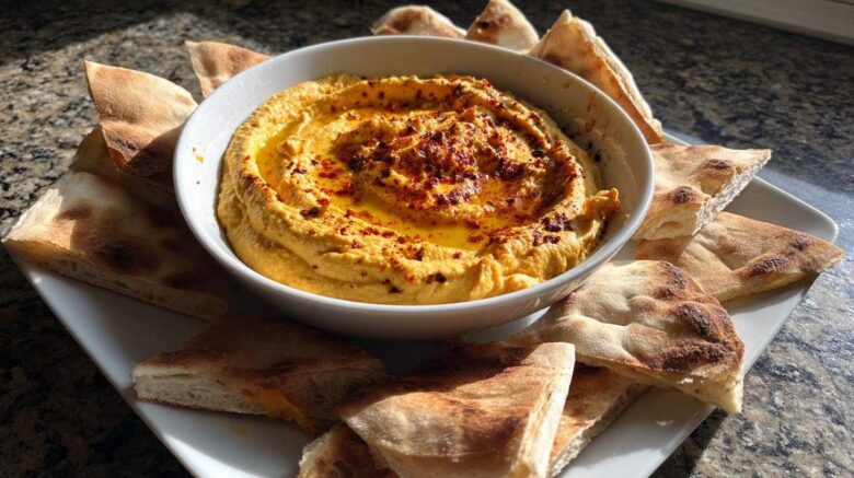 Pumpkin Hummus with Pita