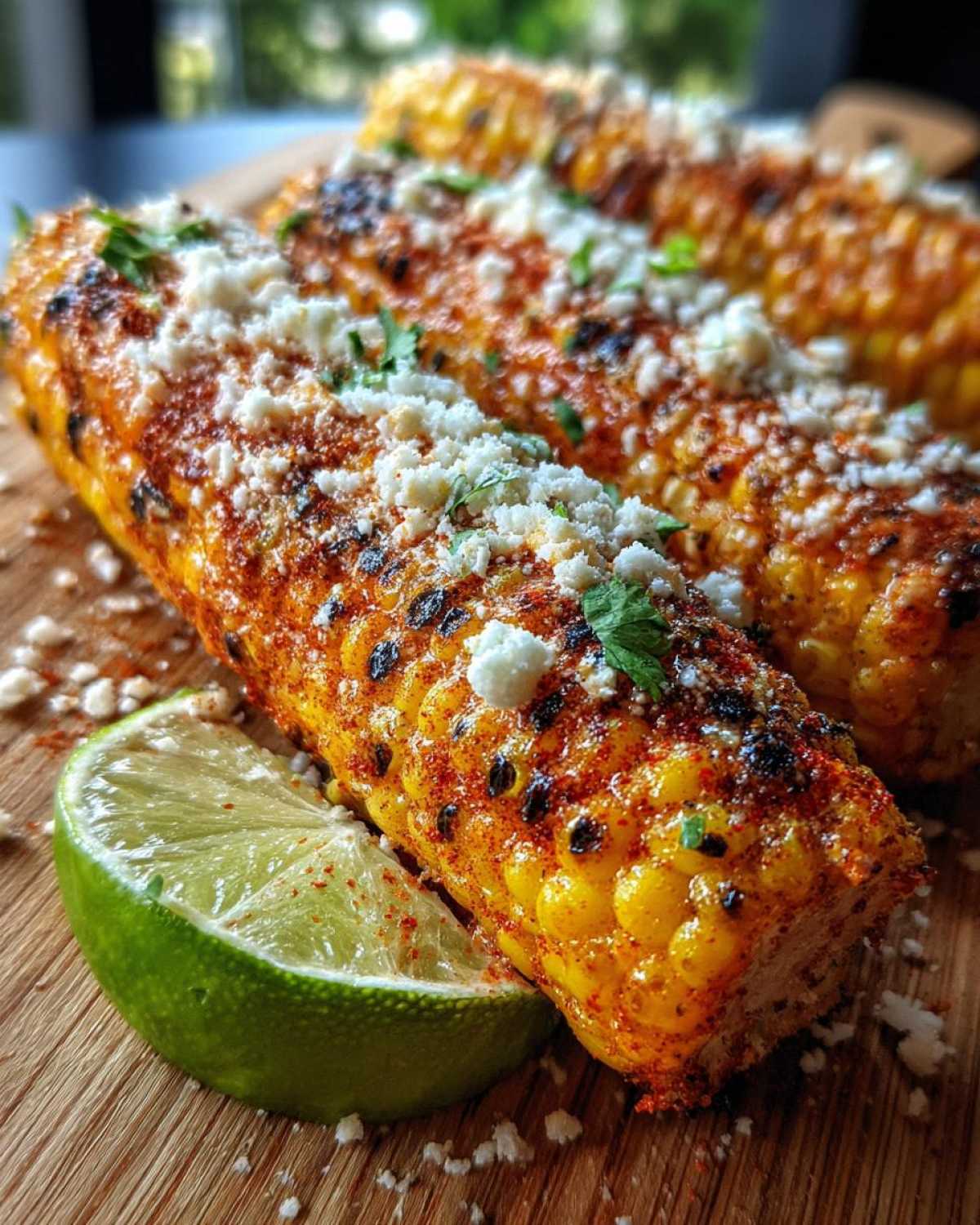 Spicy Mexican street corn - detail 1