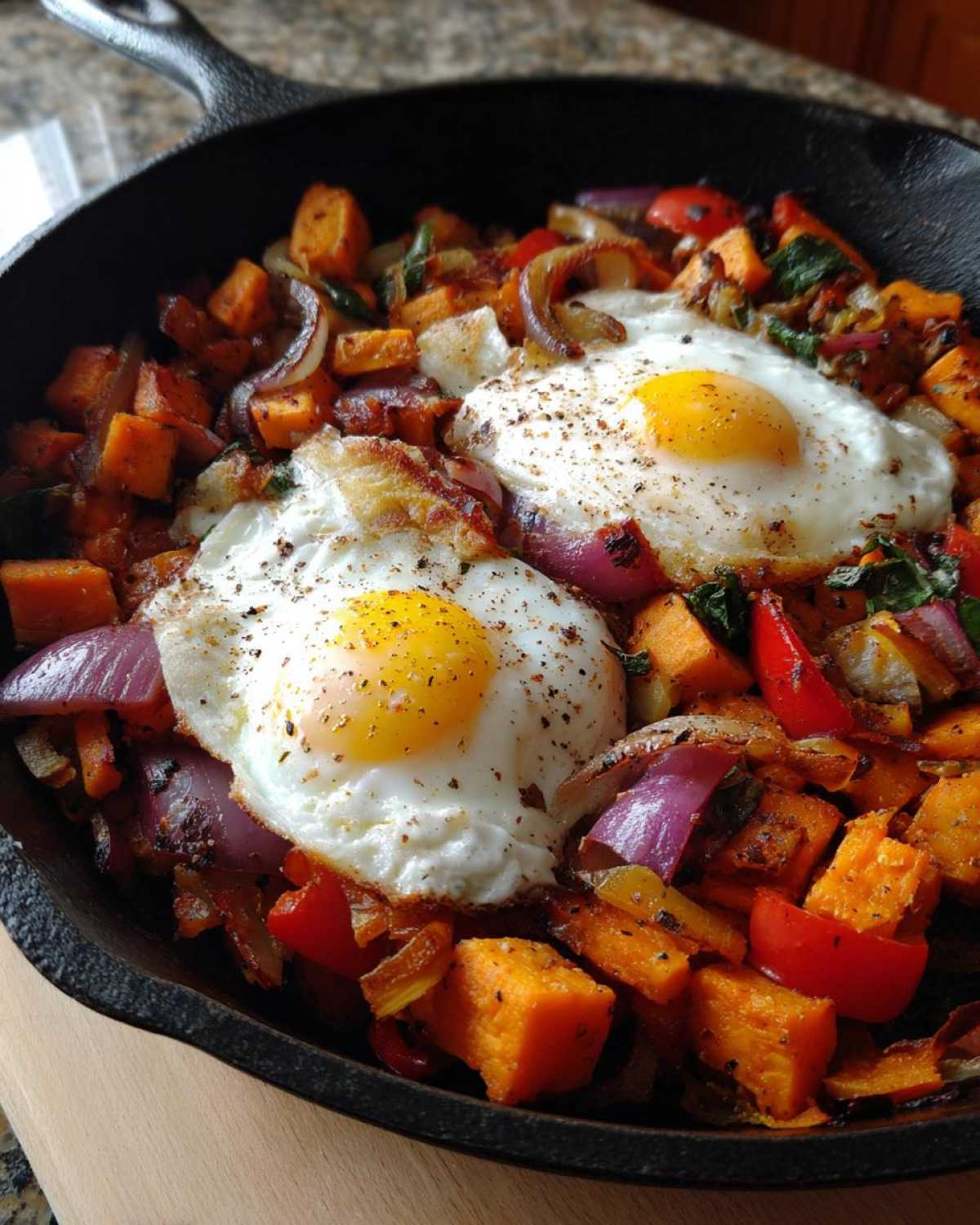 Sweet Potato Breakfast Hash with Eggs - detail 3