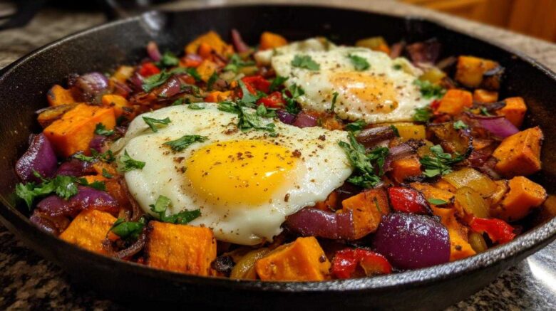 Sweet Potato Breakfast Hash with Eggs