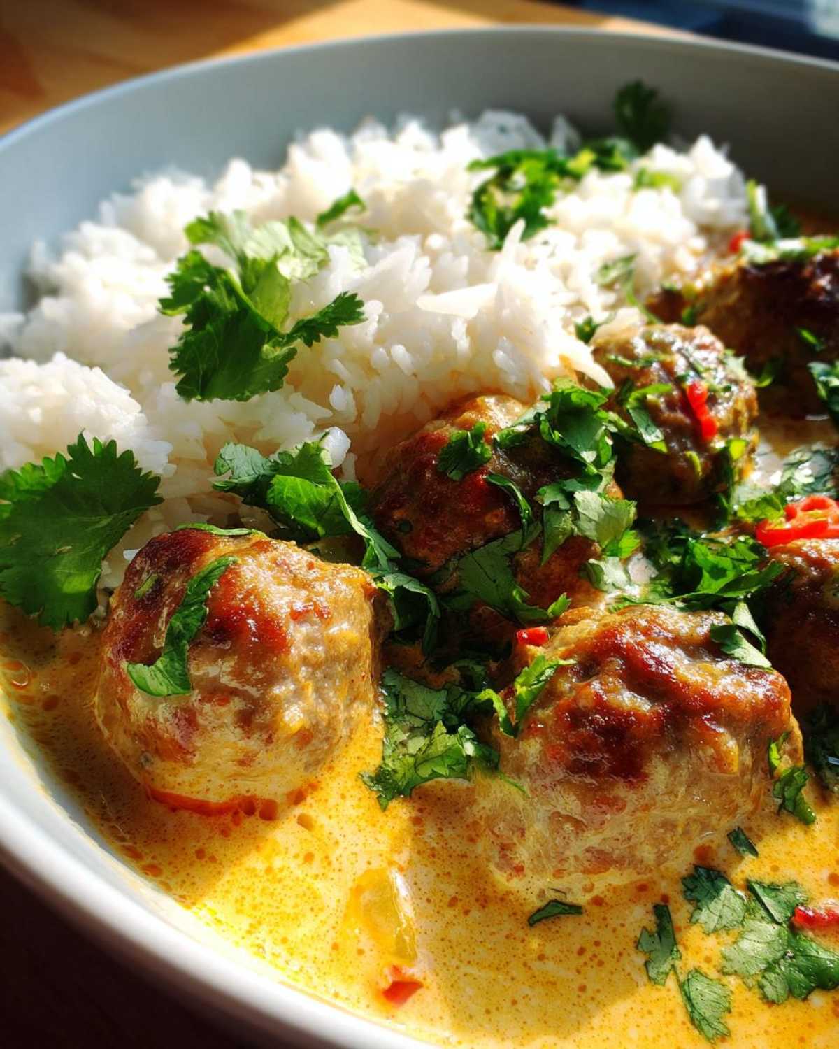 Thai Turkey Meatballs in Coconut Curry - detail 3