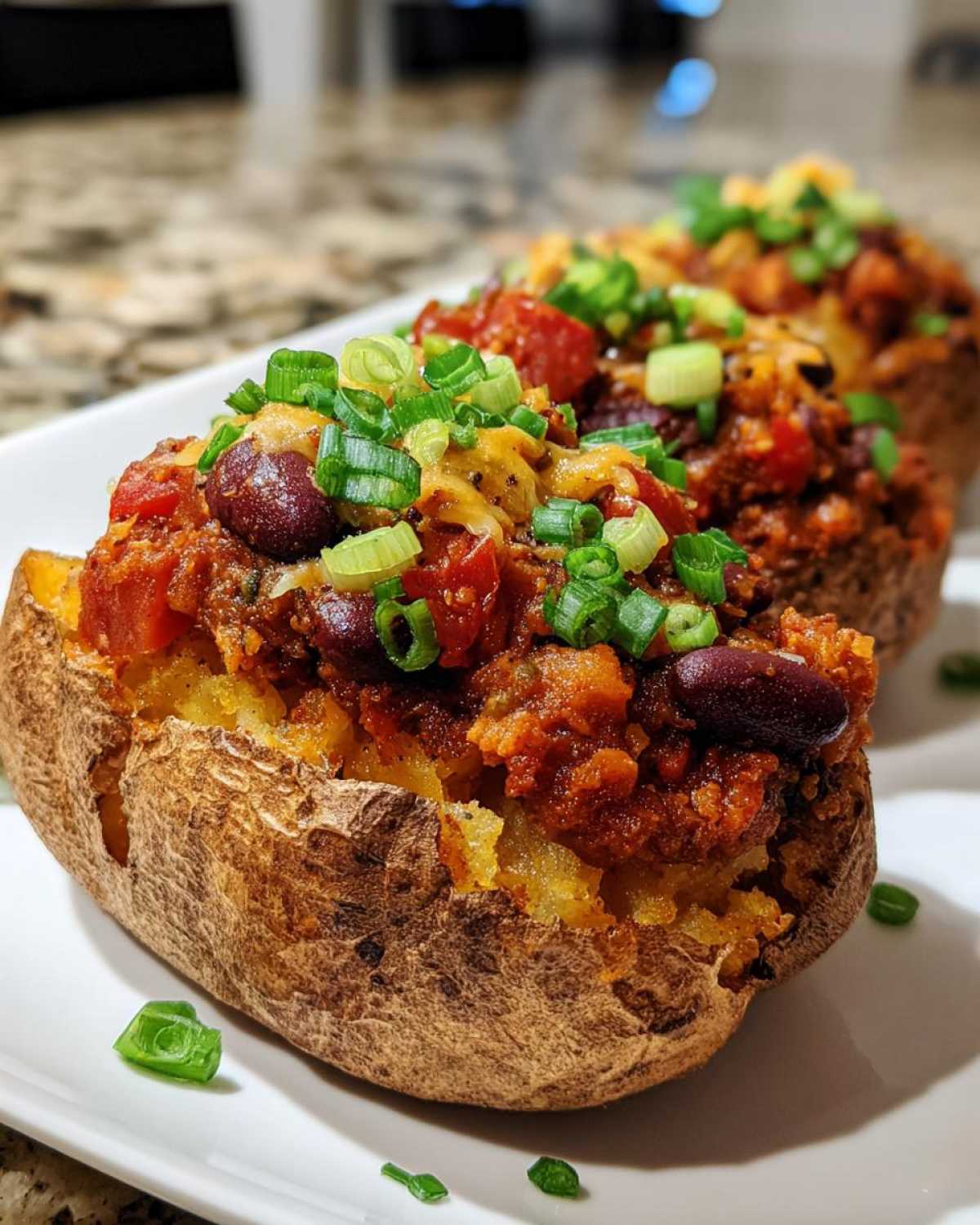 Vegetarian Chili Stuffed Potatoes - detail 2