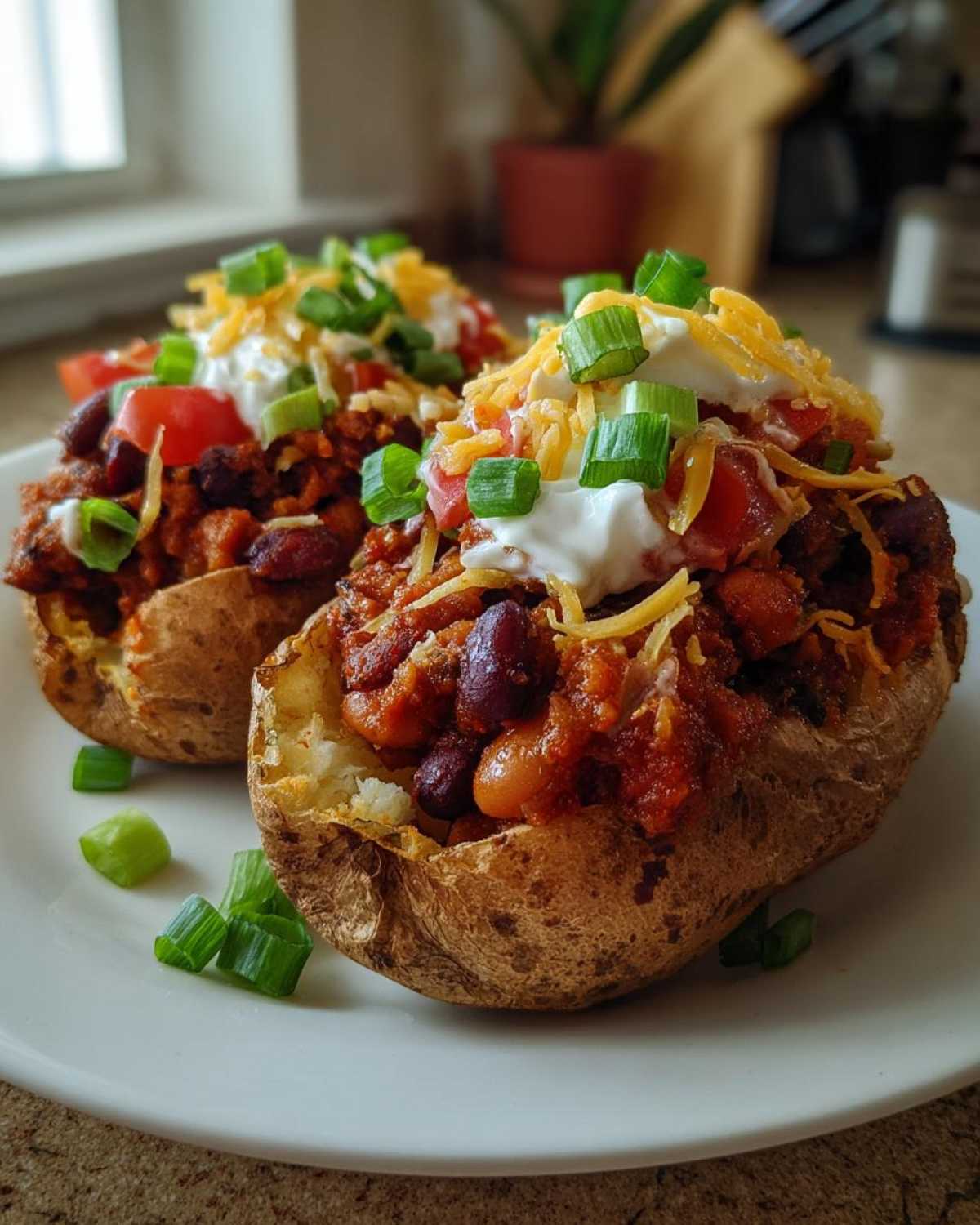 Vegetarian Chili Stuffed Potatoes - detail 3