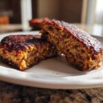 Close-up of a perfectly seared black bean burger patty cut in half, showing the moist, textured interior.